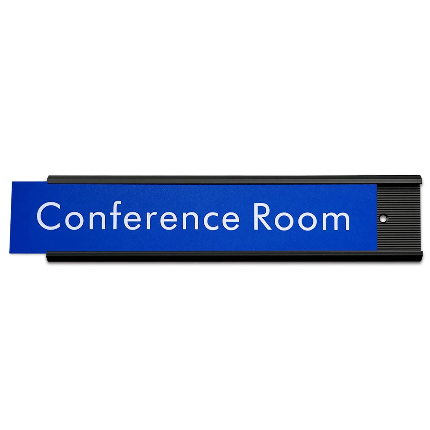 10 Pack 2” x 10” Aluminum Name Plate Holders for Door or Wall, Office Wall Mount Name Plate Holder with Textured Design and Double Sided Tape, for Office, Business, Meeting Room (Black)