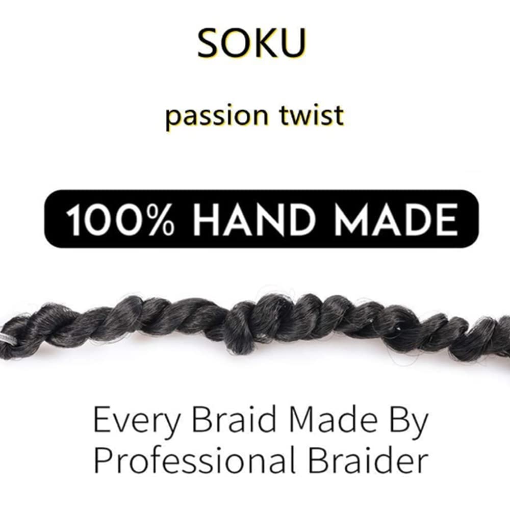 Boho Passion Twist Crochet Hair 20" - 8 Packs Black Pre Twisted Mini Yanky Twist Curly Senegalese Dreadlocks Extensions Pre-looped Soft Locs Braids for Women Synthetic