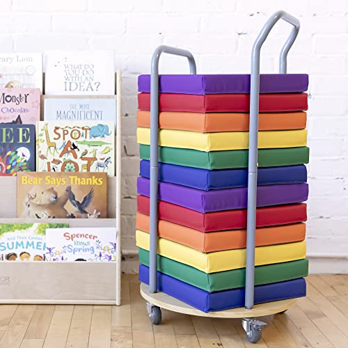 ECR4Kids Mobile Cushion Cart, Storage Trolley, Silver