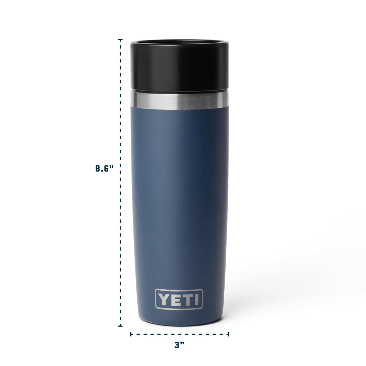 YETI Rambler 16 oz Travel Bottle, Stainless Steel, Vacuum Insulated with Leakproof Commuter Cap, Black