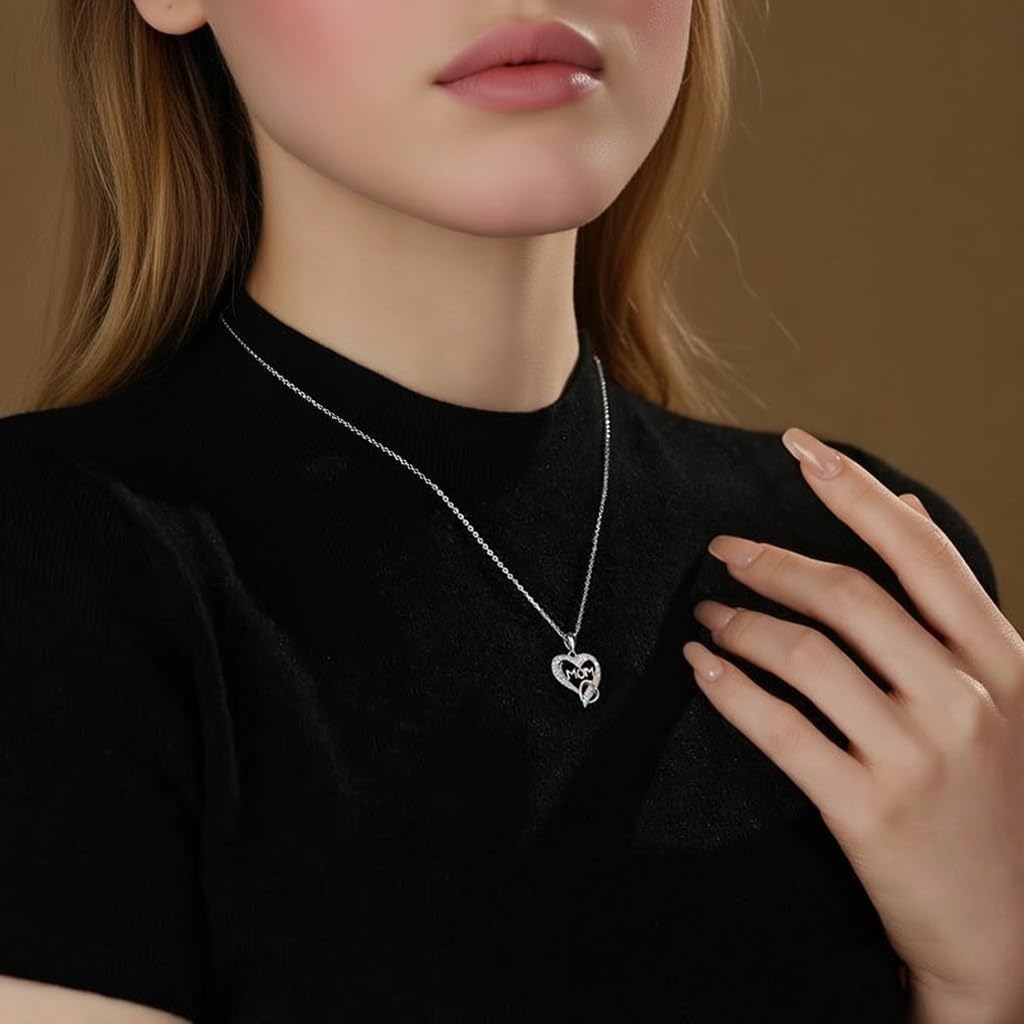 ADDWel Gifts for Mom Birthday Mothers Day - Real Preserved Rose Gift with 925 Sterling Silver Mom Necklace and Cute Teddy Bear, Timeless Elegant Gift from Husband Son or Daughter, Unique Moms Gifts