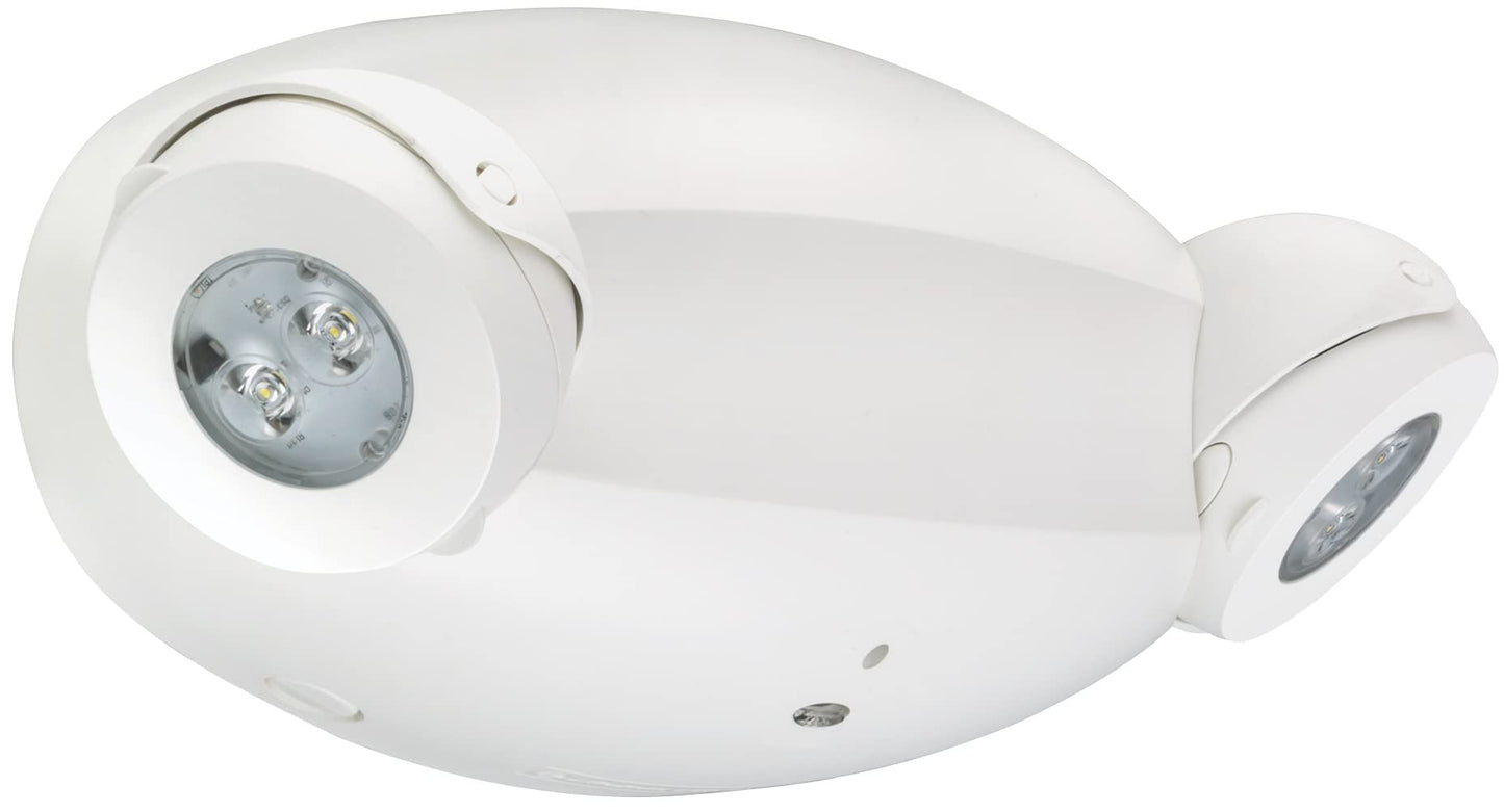 Lithonia Lighting Quantum LED Emergency Lights for Business, Manual Testing, 2-Head Fixture, 640 Lumens, White (ELM4L)