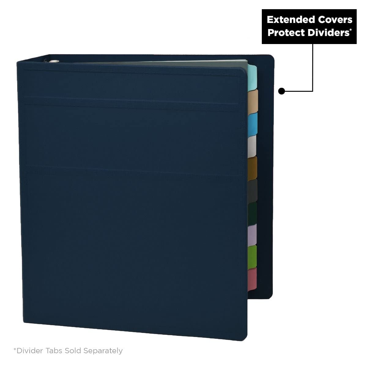Carstens 3-Inch Heavy Duty 3-Ring Binder - Side Opening, Navy Blue, Durable Plastic, Precision No-Gap Rings, Waterproof Cover, No Pockets, Holds 400 US Letter Sheets, BPA-Free, Made in USA (1749-3R)