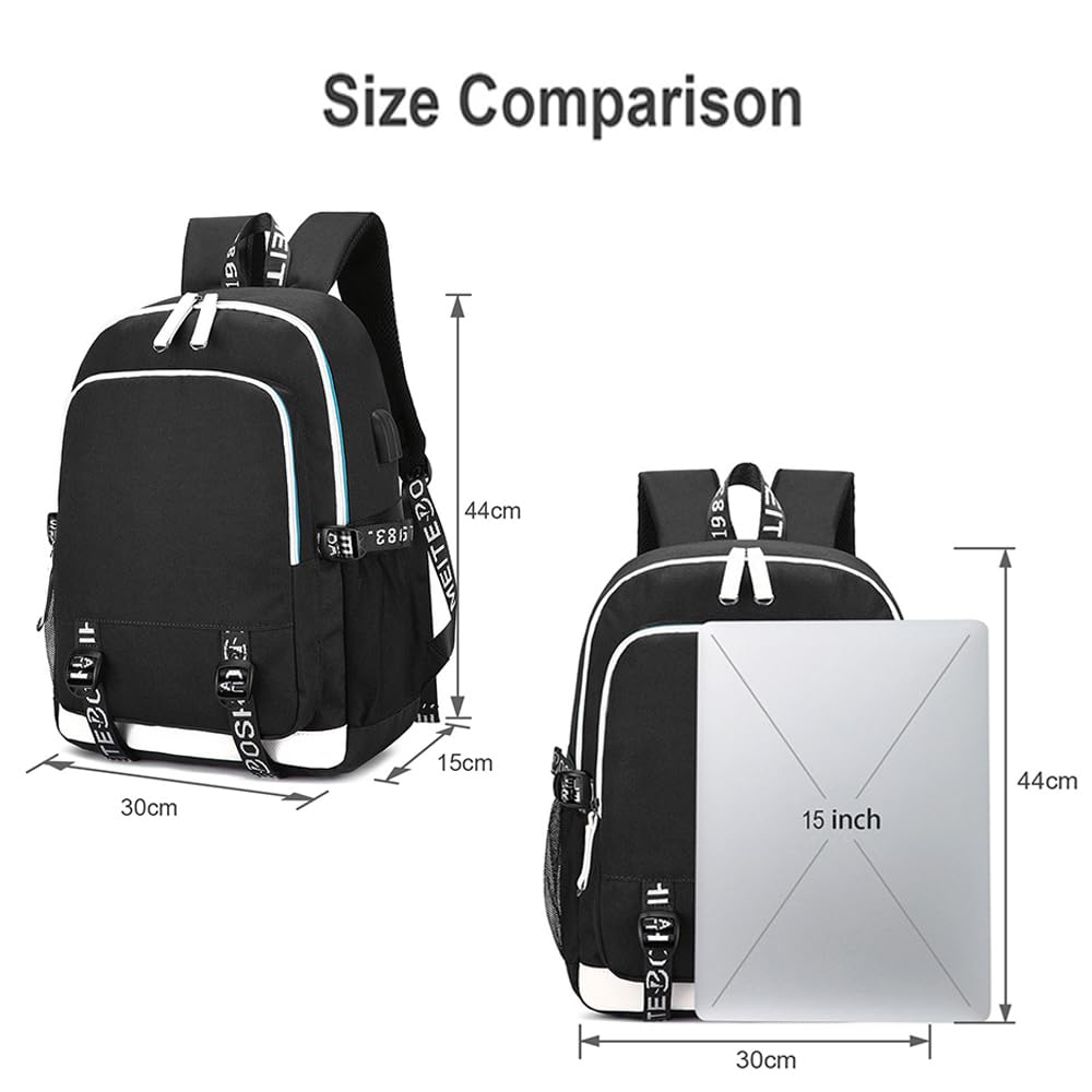 KARFRI Soccer Player 7 Multifunction Sport Backpack Travel Laptop Football Fans Bag for Men Women (Blue lines - 2)
