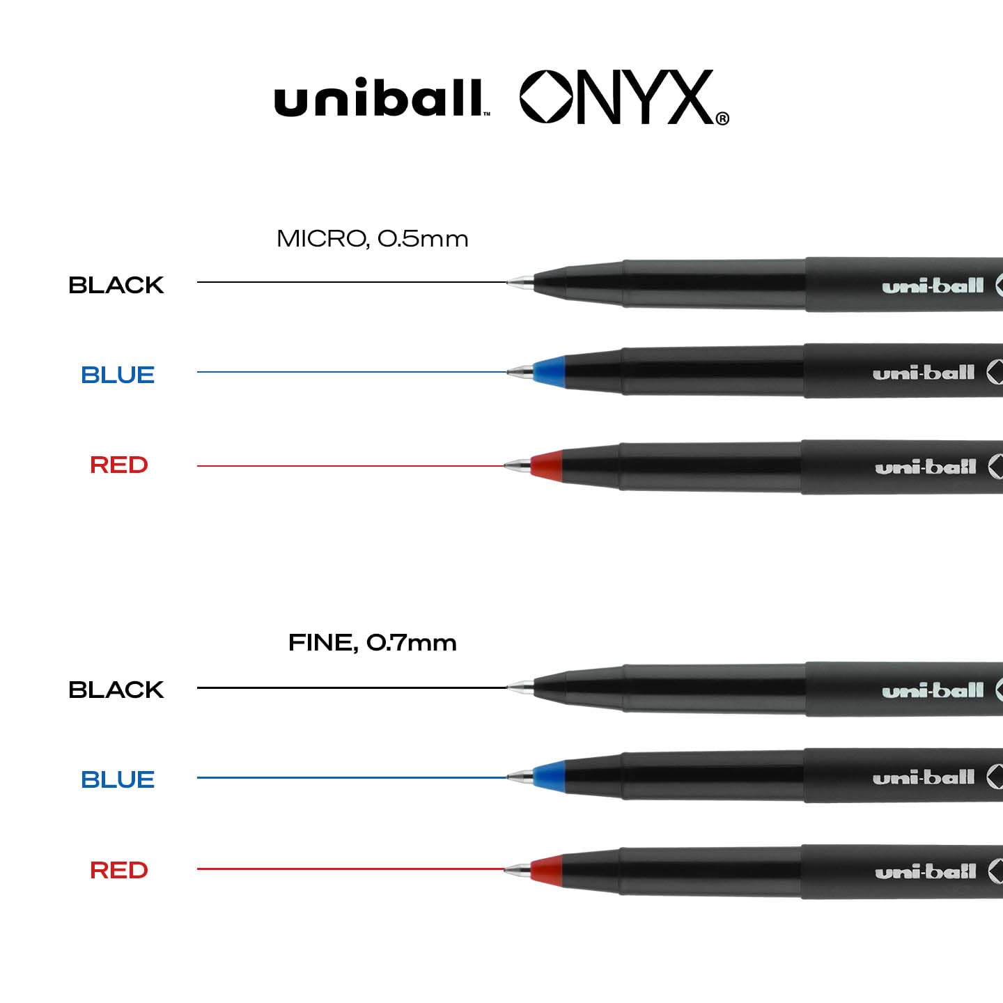 uniball Onyx Rollerball Pens, Fine Point (0.7mm), Black, 72 Pack