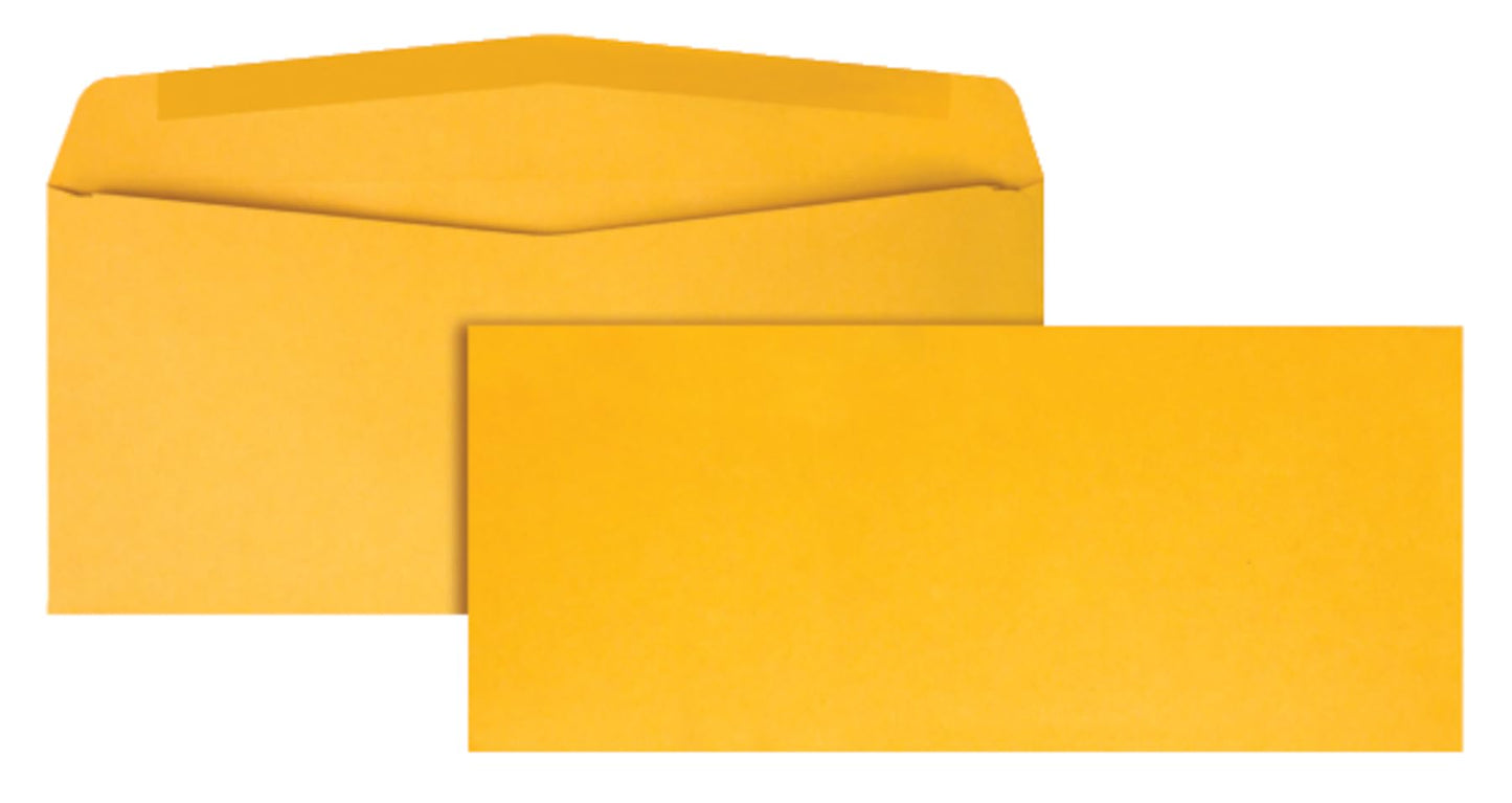 Quality Park #10 Envelopes, Durable 28 lb Kraft Paper, 4-1/8 x 9-1/2 Inches, Gummed, 500 per Box (QUA11162)