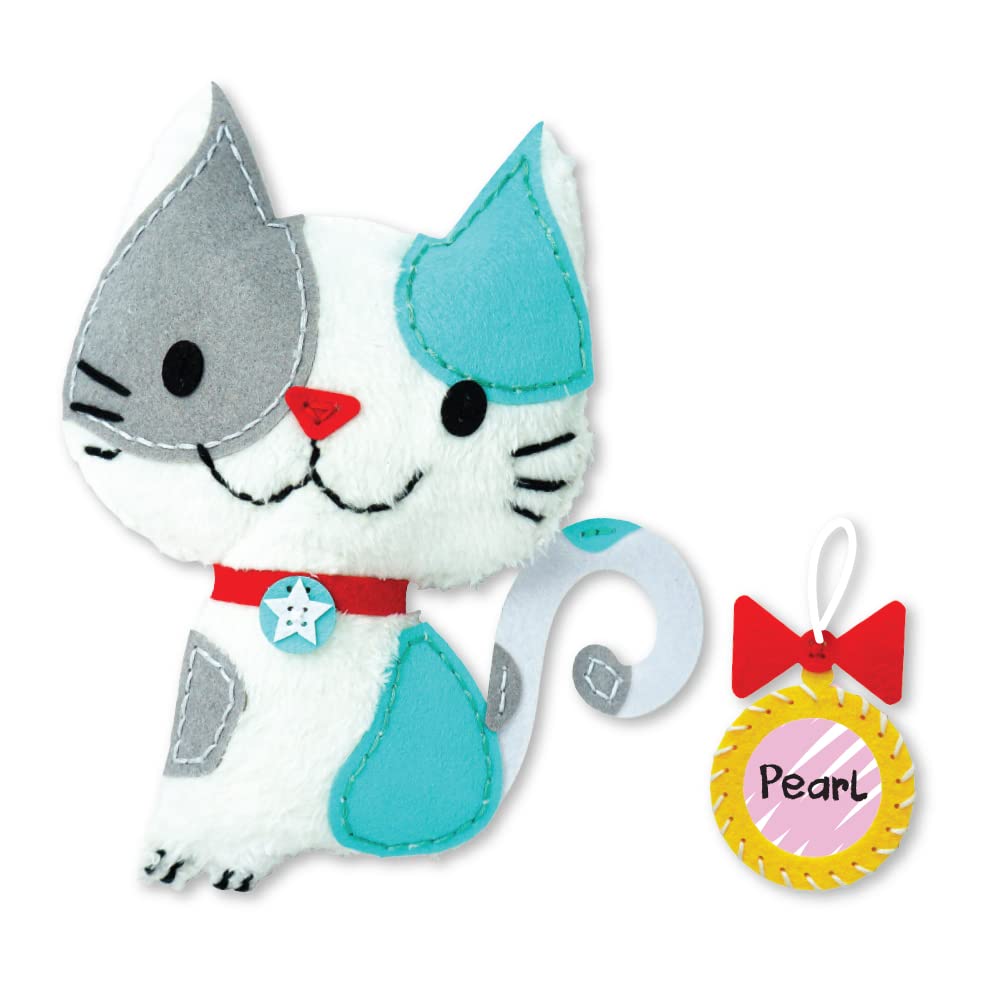 C.S. Kids Magic World DIY Personalised Sewing Kit - My Sewing Pals (Puppy/Bunny/Kitten)|Arts & Crafts Gifts | Educational Sewing Kit for Kids | Sew Your Own (Safety Needle & Instruction Included)