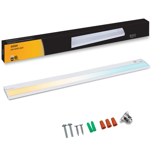 Ansen Hardwired Under Cabinet Lighting, 48in 26W LED Light for Kitchen/Closet, 1720lm, CRI>92, R9>90, Dimmable, 3 Color Temperature, 3000K/4000K/5000K(Warm White, Cool White, Daylight)