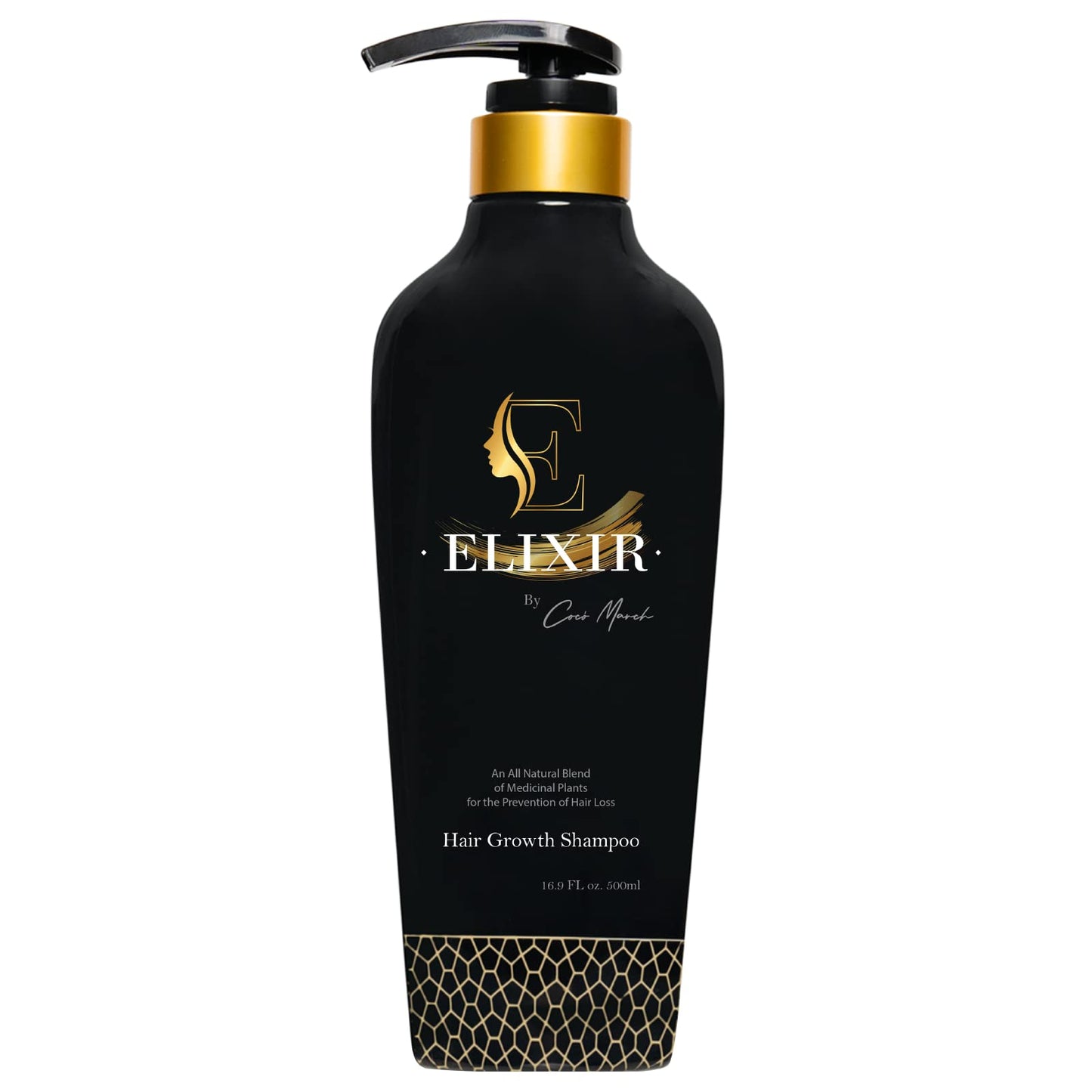 Elixir by Coco March Hair Growth Shampoo - Plant-Based Thinning Hair Formula for Thicker, Fuller Hair - Chemical-Free for Men and Women - 16.9 fl oz