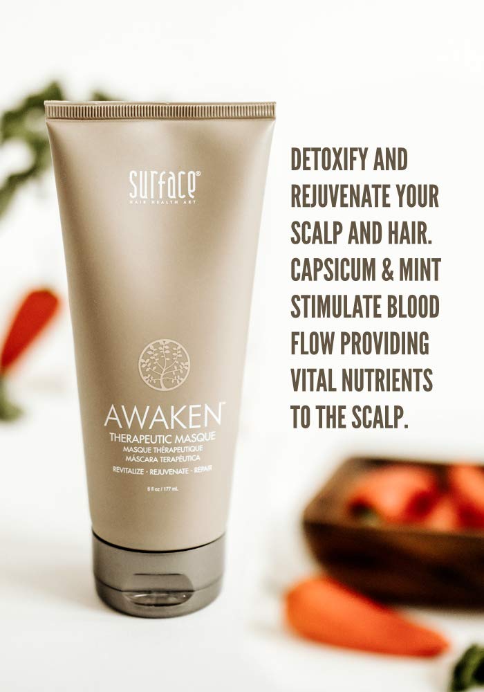 SURFACE Hair Awaken Therapeutic Masque, Scalp And Hair Rejuvenating Mask for Thinning Hair, 6 Oz.