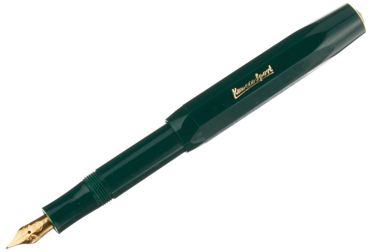 Kaweco CLASSIC SPORT Fountain Pen Green with 23 Carat Gold-Plated Steel Nib and Iridium Tip for Ink Cartridges I Sport Fountain Pen 13 cm I Nib: M (Medium)