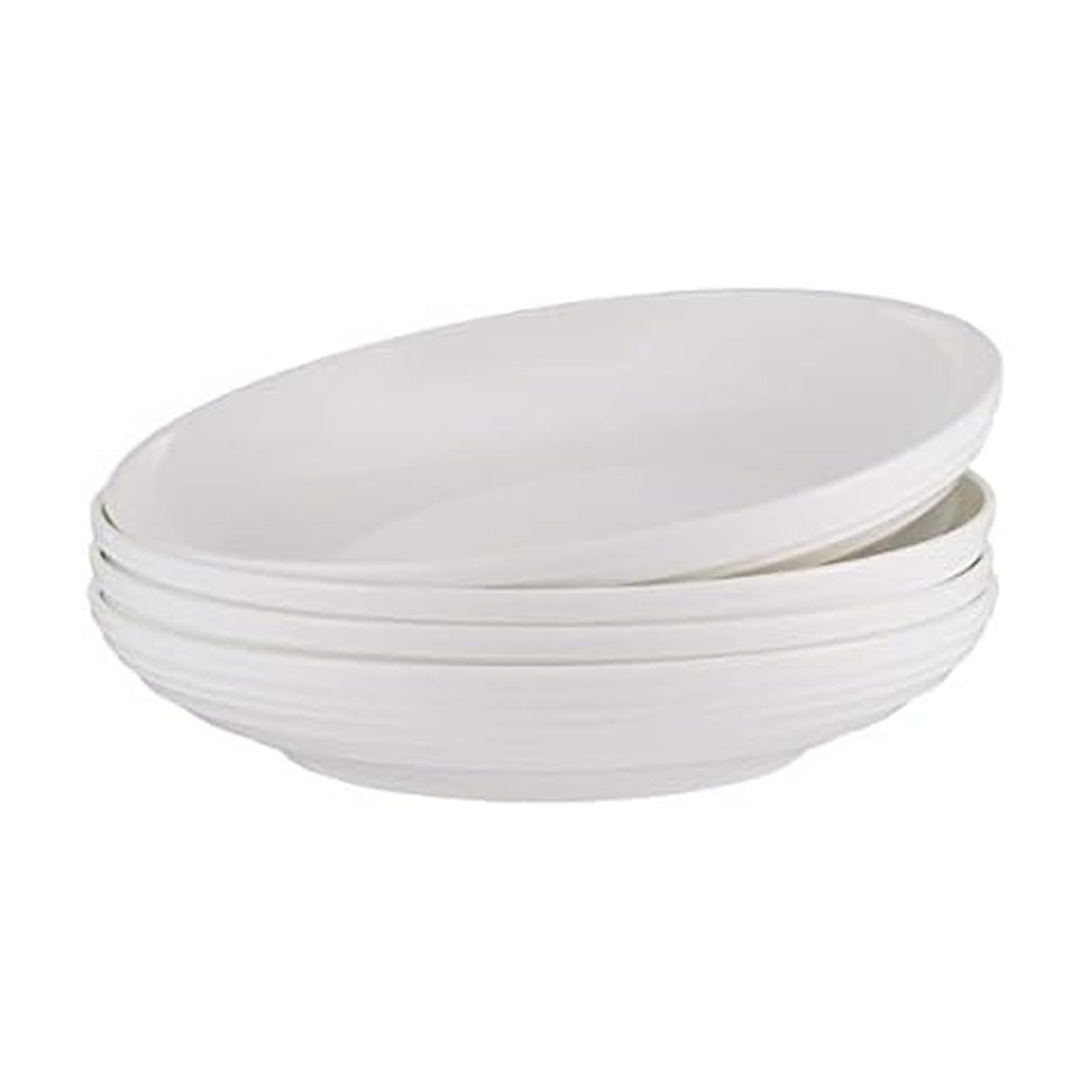 Mikasa Ciara Bone China Lightweight Chip Resistant Set of 4 Pasta Bowls Set, 8 Inch, White
