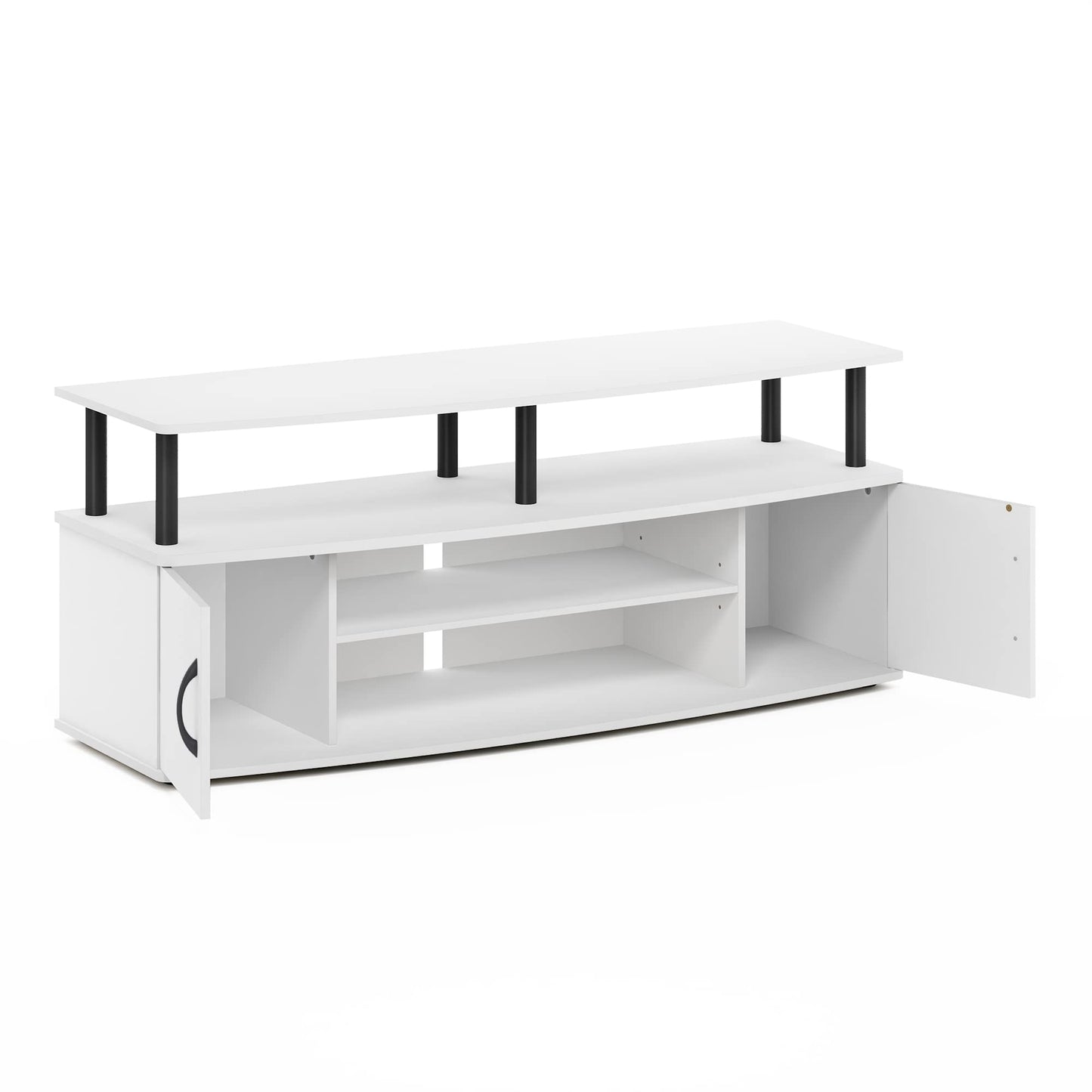 Furinno Jaya Entertainment Center Stand Unit/TV Desk for up to 55 inch, White/Black
