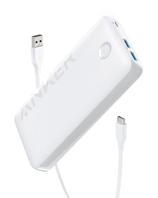 ANKER Power Bank, 20,000mAh Portable Charger with 22.5W Max Fast Charging, 2 USB-A, 1 USB-C for iPhone 16/15/14/13/12 Series, Samsung, iPad Pro, AirPods, Apple Watch, and More