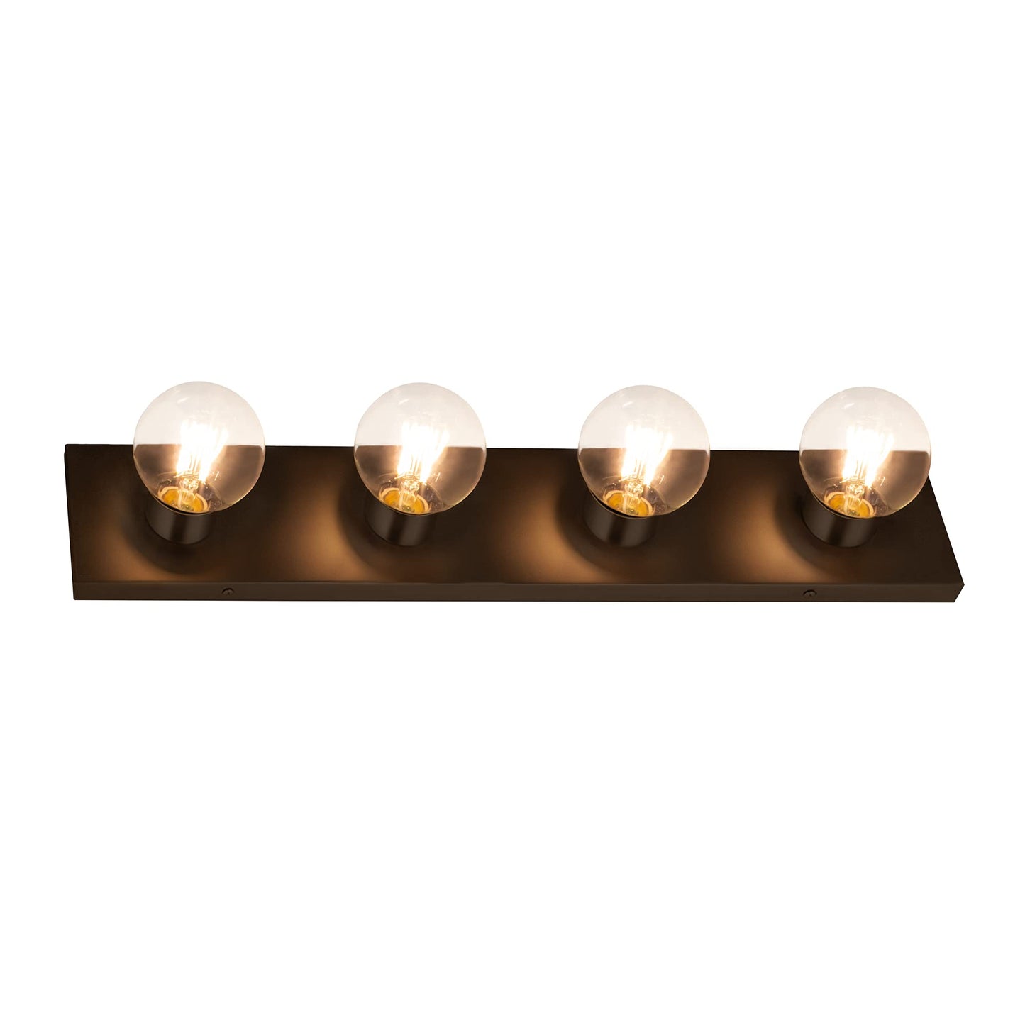 Design House Vanity Lights, 4 Linear Lights, Dimmable, Horizontal or Vertical Use, Uses (4) 60W Bulbs, for Bathroom/Makeup Vanity, Matte Black, 24.0. in. L x 4.33 in. H x 2.0 in. D, 588574-BLK