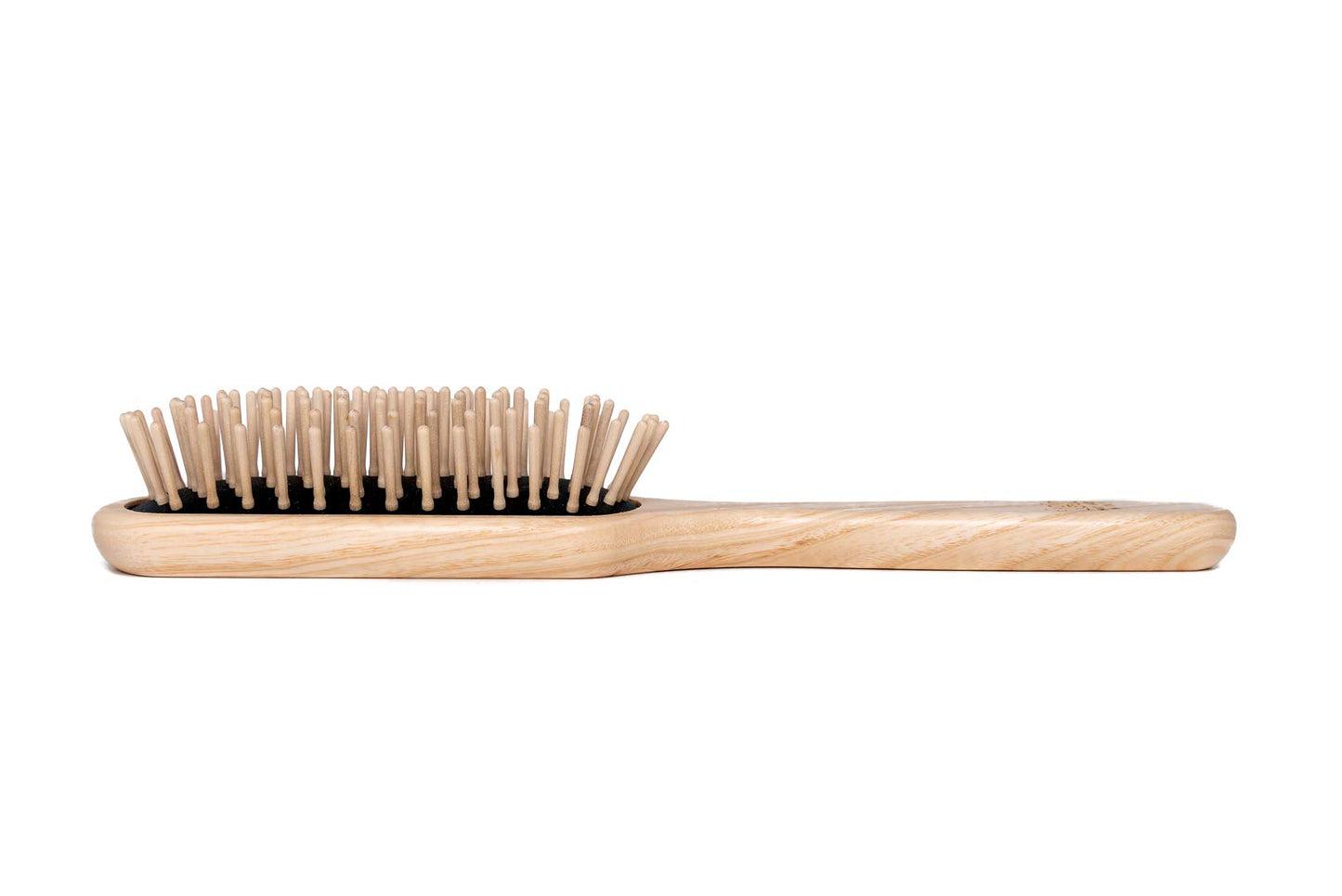 TEK - Medium Rectangular Ash Wood Brush with Short Tooth Handmade in Italy, for Fine or Straight Hair - 22 x 5.5 cm