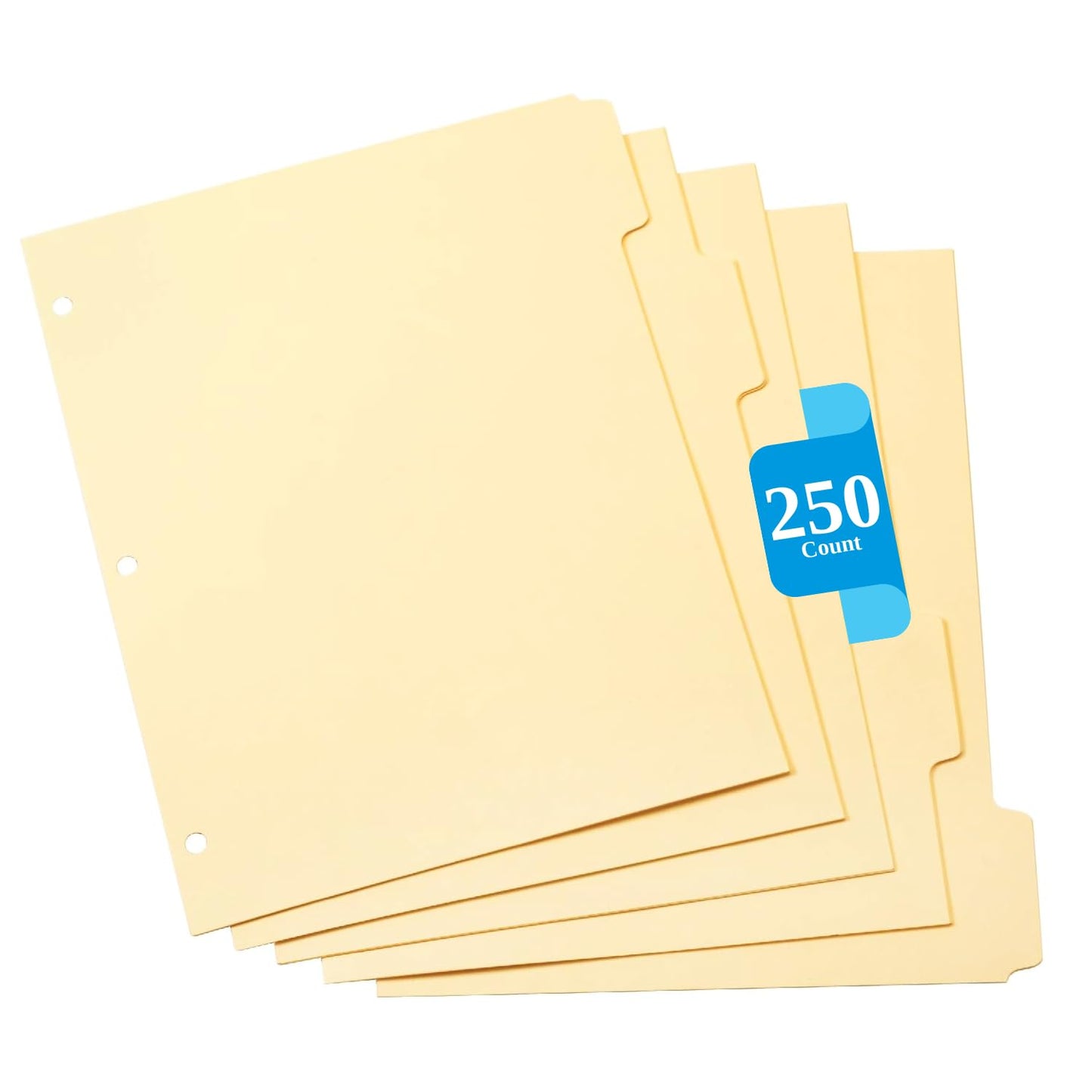 Oxford Manila Index Dividers - Durable 3 Ring Binder Dividers with 5 Tabs 1/5 Cut - Made from 10% Recycled Fiber - Ideal for Organizing Office, School, and Home Documents - Letter Size - 250 Count
