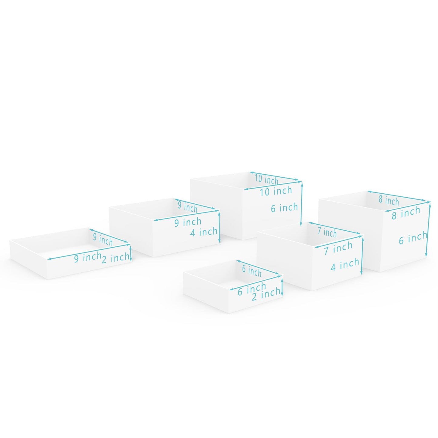 Laumffon Buffet Risers, Food Risers for Buffet Table, Display Stand Shelf for Catering Dessert Collectibles Jewelry Figures Show, White Acrylic Cube Display Nesting Risers with Hollow Bottoms