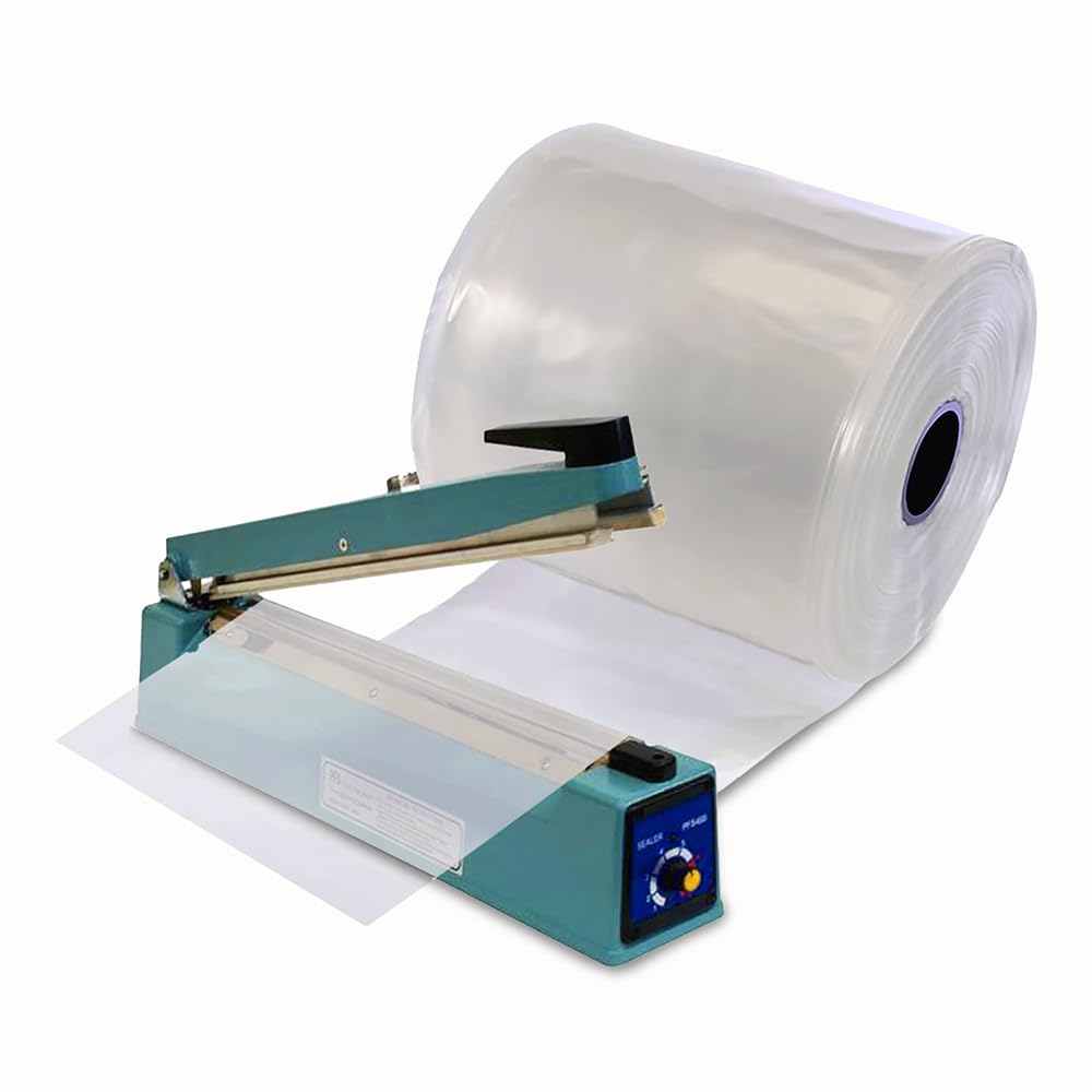 Aluf Plastics Lay Flat Poly Tubing - Food-Grade Polyethylene, 16” x 500’, 4 Mil Thickness EQ, 1 Roll, Made in the USA. Lay-Flat Ducting Fits: Hockey Stick, Skis, Rugs, Pipes