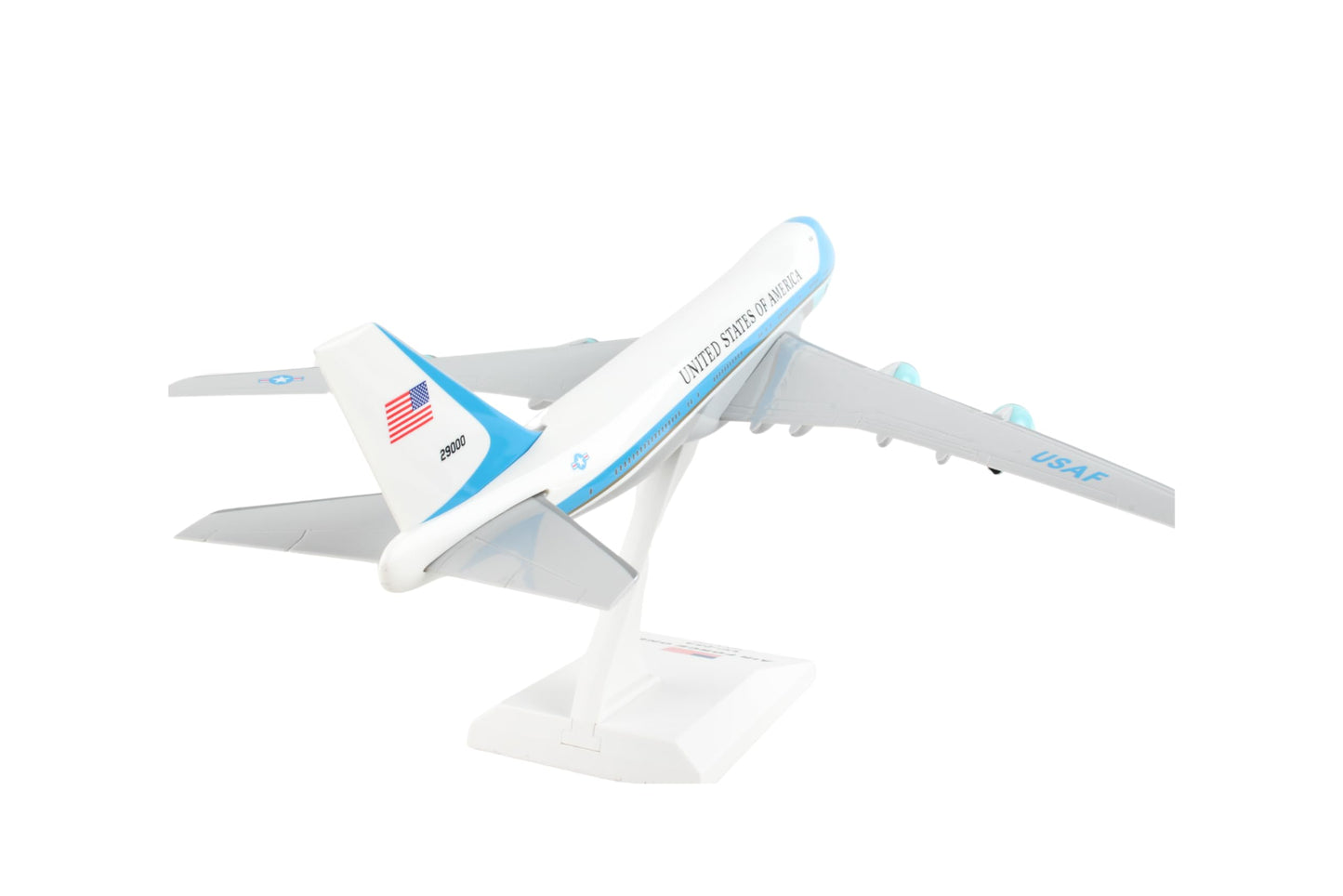 SkyMarks Plastic SKR041 Air Force One Boeing 747-200 VC25 1:250 Scale Desktop Model with Stand