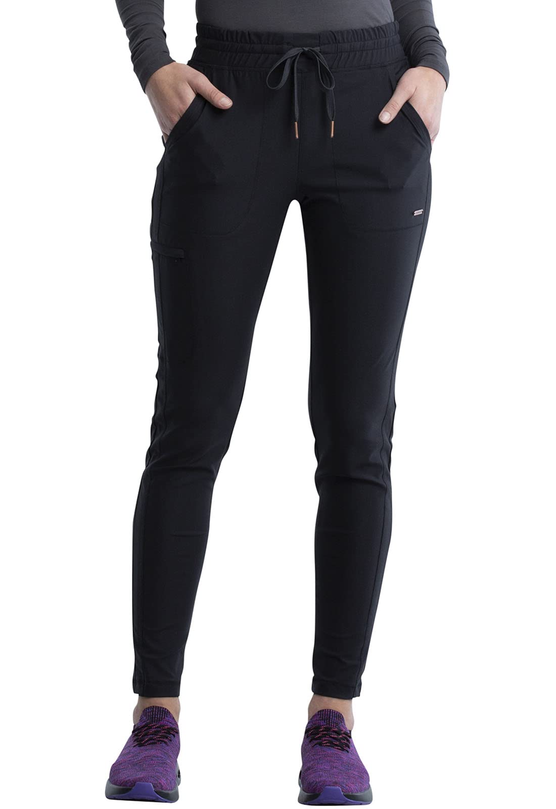Cherokee Women's Scrub Pant with 360° Stretch & Moisture Wicking Fabric CK095, S, Black