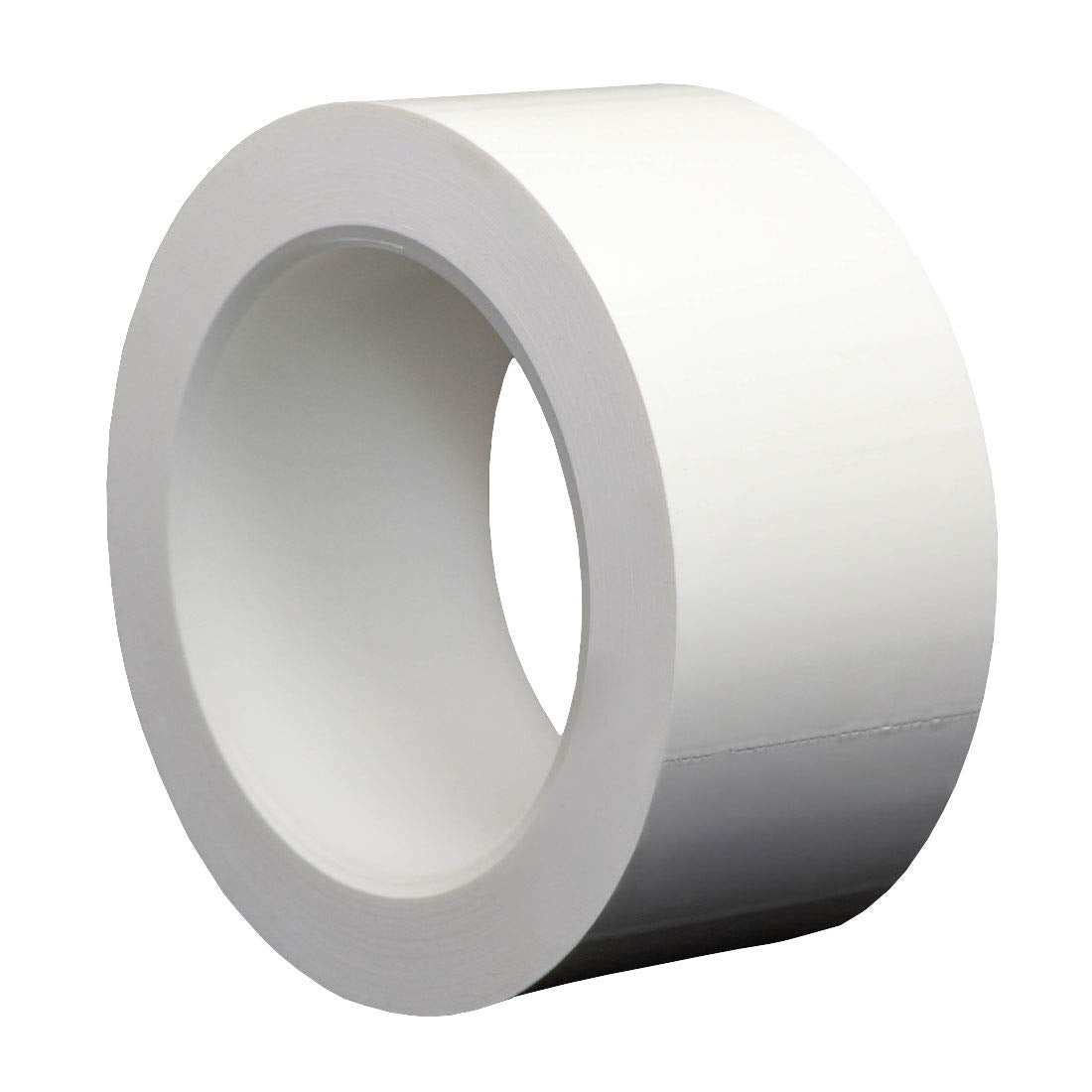 StaticTek Polyvinyl Chloride (PVC) Rubber Solvent Resistant Cleanroom White Tape from Clean Plastic Core, Strong Synthetic Rubber Adhesive, 2 Inch 36 Yard (Pack of 4)