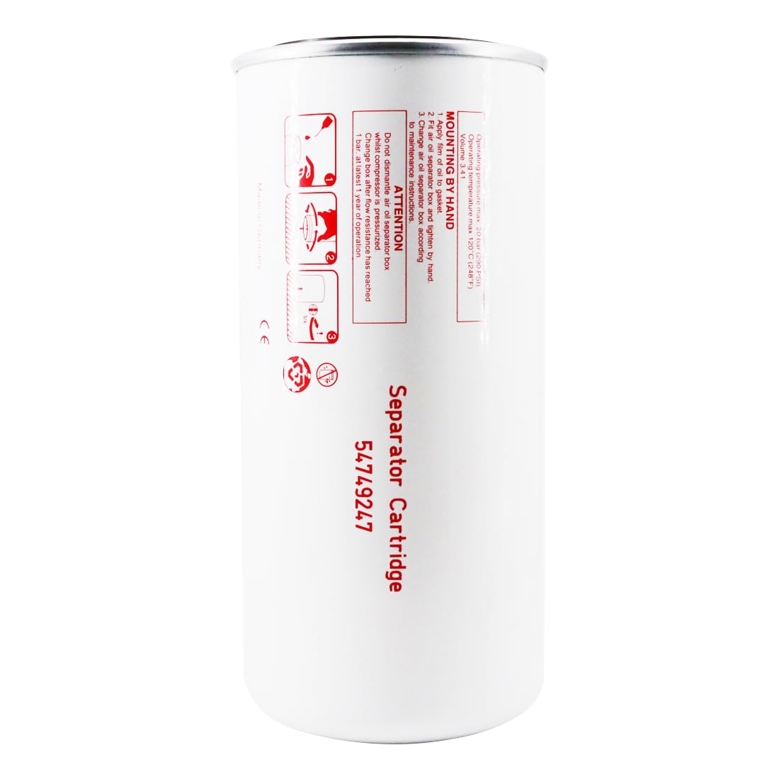 54749247 54672654 89295976 Air Oil Separator Filter Replace 22436331 A10525274 22354633 24900342 48958235 1202834300 46652735 1626832100 KD900018 Compatible with Air Compressor UP5 UP6 UP6-15 UP6-30