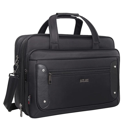 Large Briefcases For Men Canvas Tote Bag Laptop Case 19 Inch Computer Bag Work Bags Business Mens Bag Office Carrying Cases Messenger Bag Book Bag Black (X-Large Size