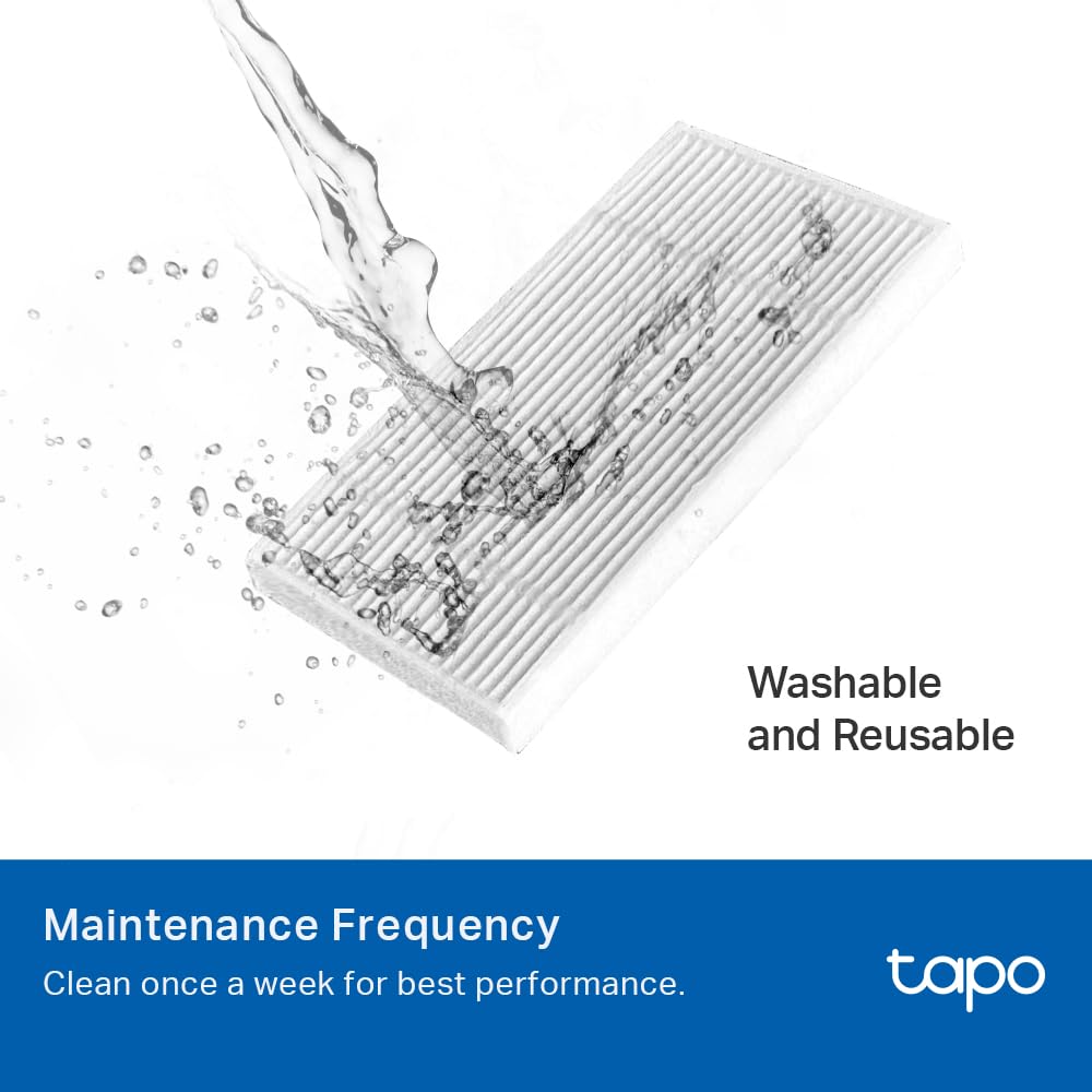 Tapo Robot Vacuum Replacement KIT, Includes Easy to Replace 2x Main Brush and cover, 4x Side Brush, 4x Washable HEPA Filter, Compatible with RV30 Max and Plus, RV20 Max and Plus