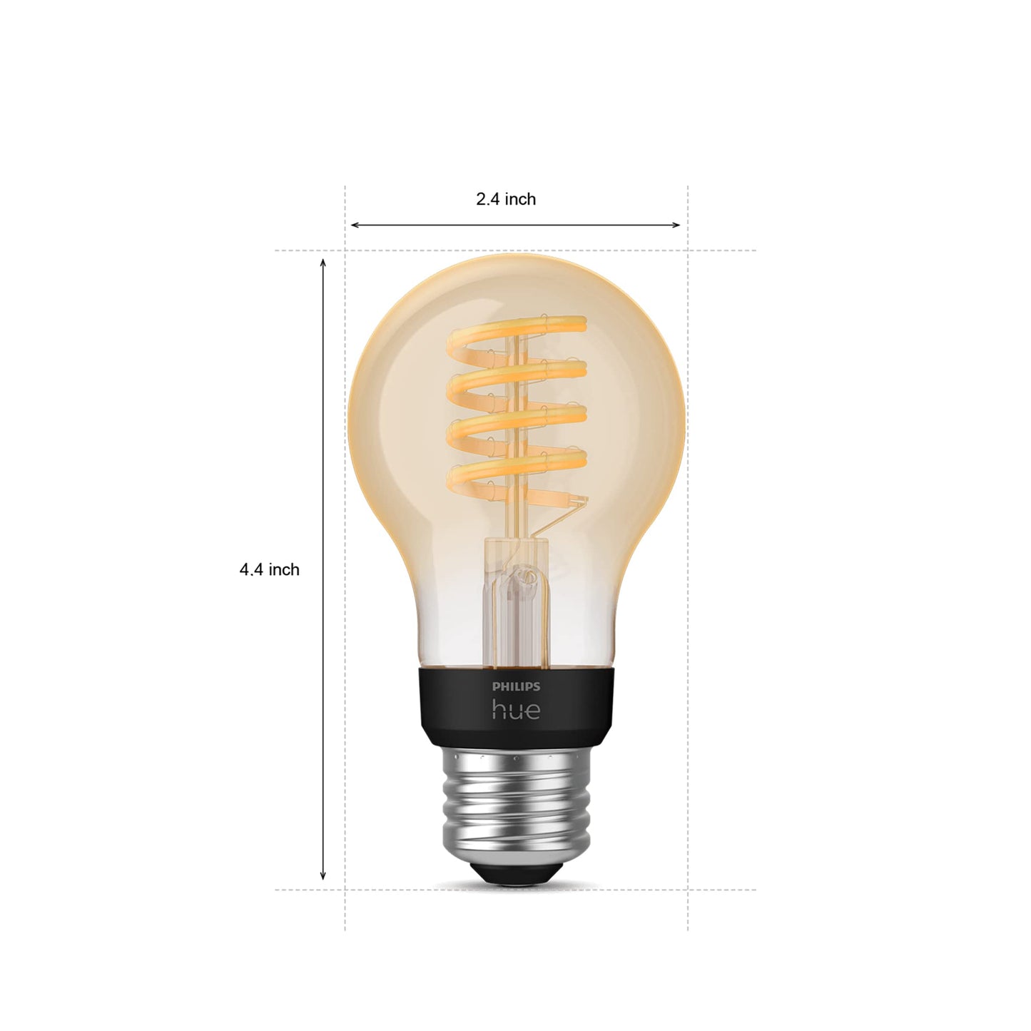 Philips Hue Smart 40W A19 Filament LED Bulb - White Ambiance Warm-to-Cool White Light - 2 Pack - 550LM - E26 - Indoor - Control with Hue App - Works with Alexa, Google Assistant and Apple Homekit