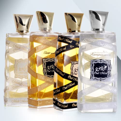 Lattafa Oud Mood for Unisex Eau de Parfum Spray, 3.4 Ounce (Pack of 2)