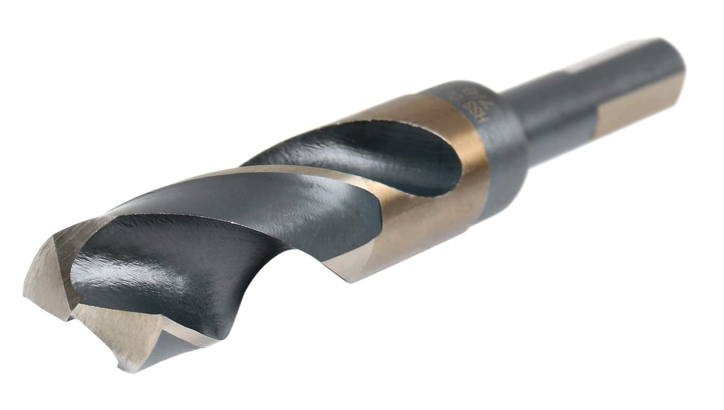 Accusize Industrial Tools M35 (H.S.S.+5% Cobalt) 1/2" Shank and Drill - 9/16" to 1", Set of 8 Pieces, H516-6507
