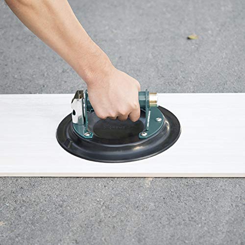 ZUOS 8" Glass Suction Cup for Granite & Glass Lifting, Vacuum Glass Lifter with Metal Handle and Brass Pump,600lbs Load Capacity (8" Metal)