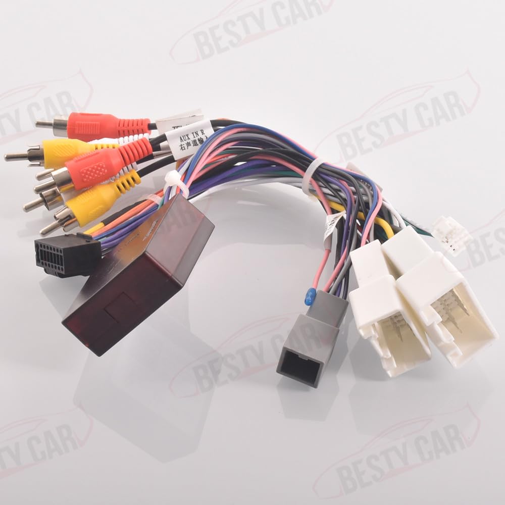Bestycar 16pin Car Stereo Wiring Harness Adapter with Canbus Box for Mitsubishi Outlander Pajero Support OEM Rockford Amplifier Camera SWC USB