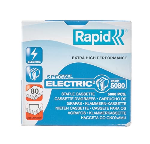 Rapid R5080 Staple Refill Cassette, for Stapling up to 80 Sheets, Use with The Rapid 5080e Electric Stapler, Includes 5000 Staples, 20993700