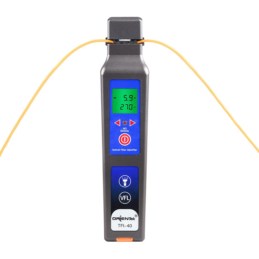 ORIENTEK TFI-40 Optical Fiber Identifier All-in-one Chuck Live with 10mw VFL 800nm-1700nm Fiber Detector Traffic Identifier OFI