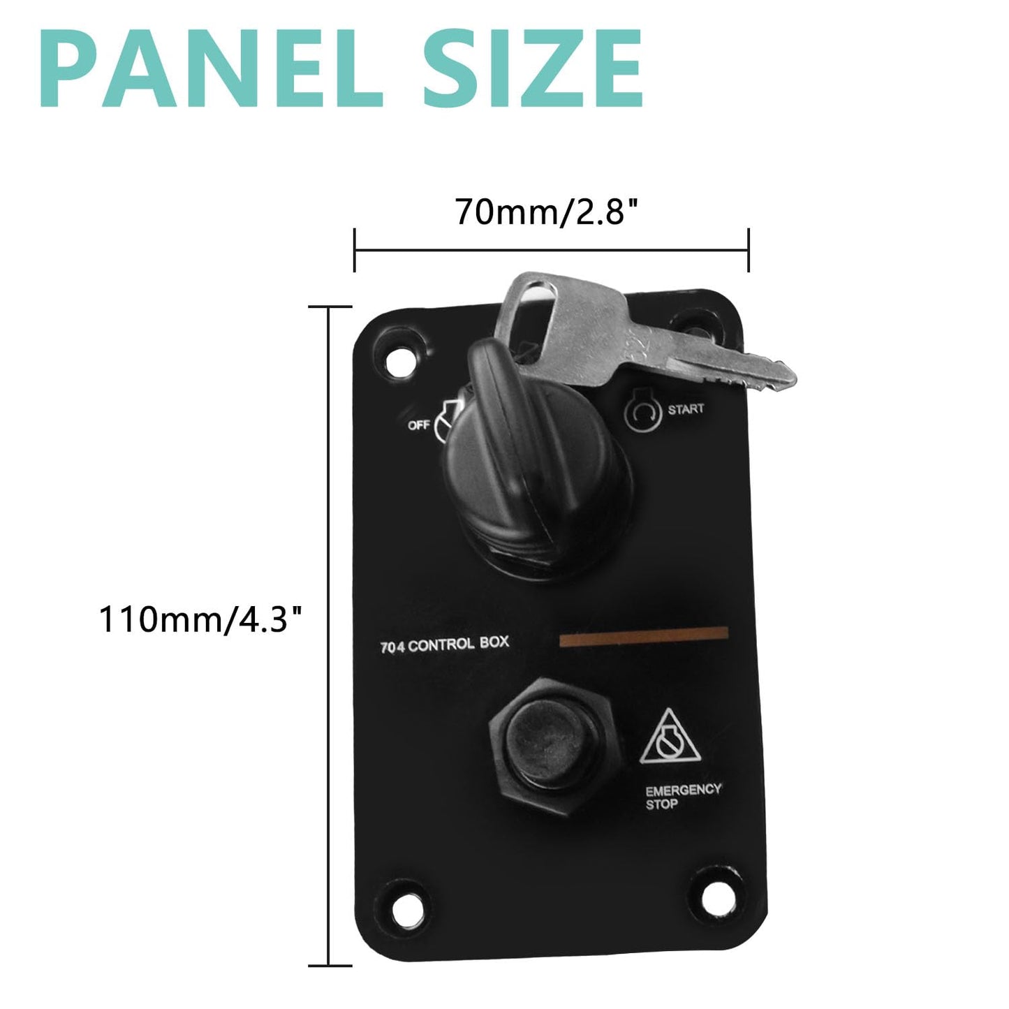 TXRXIZ 12V Single Key Switch Panel Marine Outboard Single Engine Ignition Key Panel Assembly On Off Switch 704 Control Box for Yamaha Outboard Yacht #704-82570-01-00, 704-82570-12-00