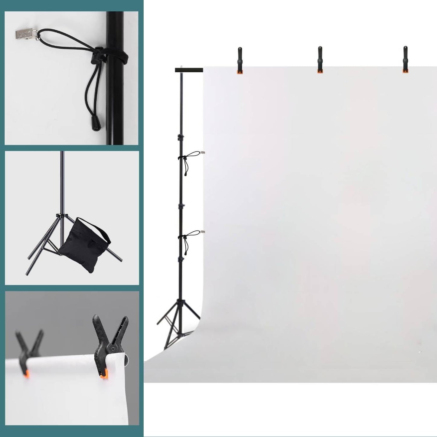 Photo Backdrop Stand, 10x9ft(WxH) Adjustable Photography Backdrop Stand, Aluminum Alloy Studio Photo Background Stand Support System for Party, Wedding, Photography, Advertising Display