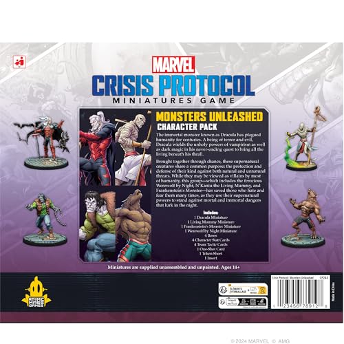 Marvel: Crisis Protocol Tomb of Dracula Character Pack - Add Supernatural Legends to Your Team! Tabletop Superhero Game, Ages 14+, 2 Players, 90 Min Playtime, Made by Atomic Mass Games