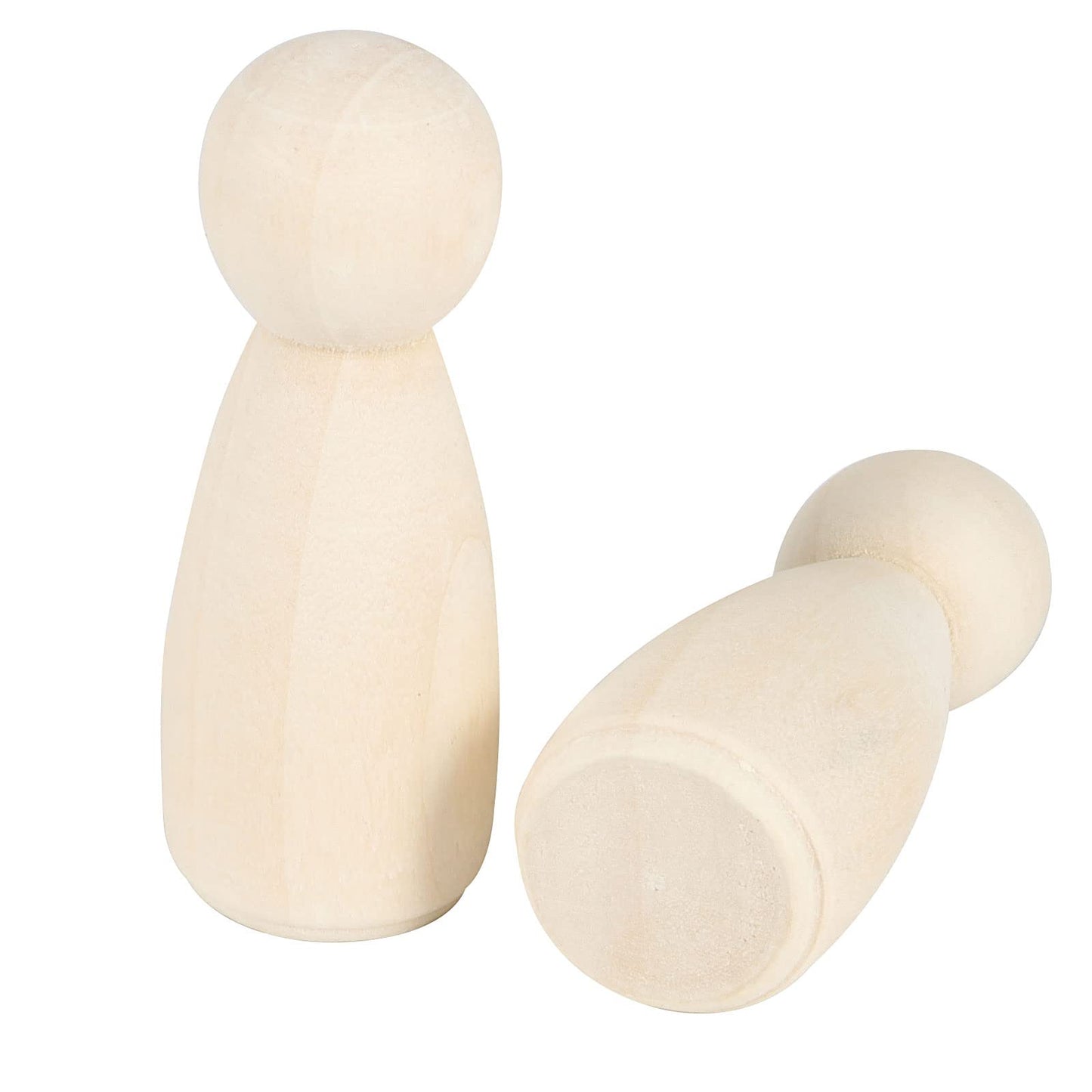 JAPCHET 50 Pack 3-1/2 Inch Unfinished Jumbo Wood Peg Dolls, Wooden Peg People Doll Bodies, Wooden Figures for Painting, DIY Art Craft Projects, Home Decor