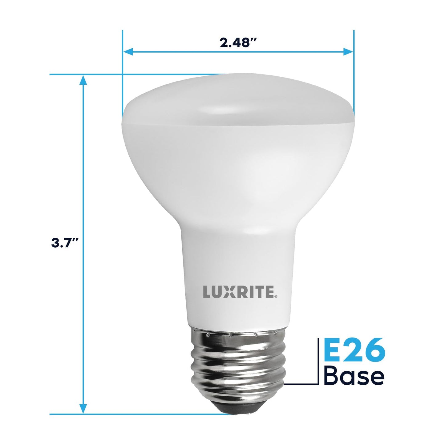 LUXRITE BR20 LED Bulb, 45W Equivalent, 3000K Soft White, Dimmable, 460 Lumens, R20 LED Flood Light Bulb 6.5W, Energy Star, Damp Rated, E26 Base, Perfect for Recessed and Track Lighting (12 Pack)