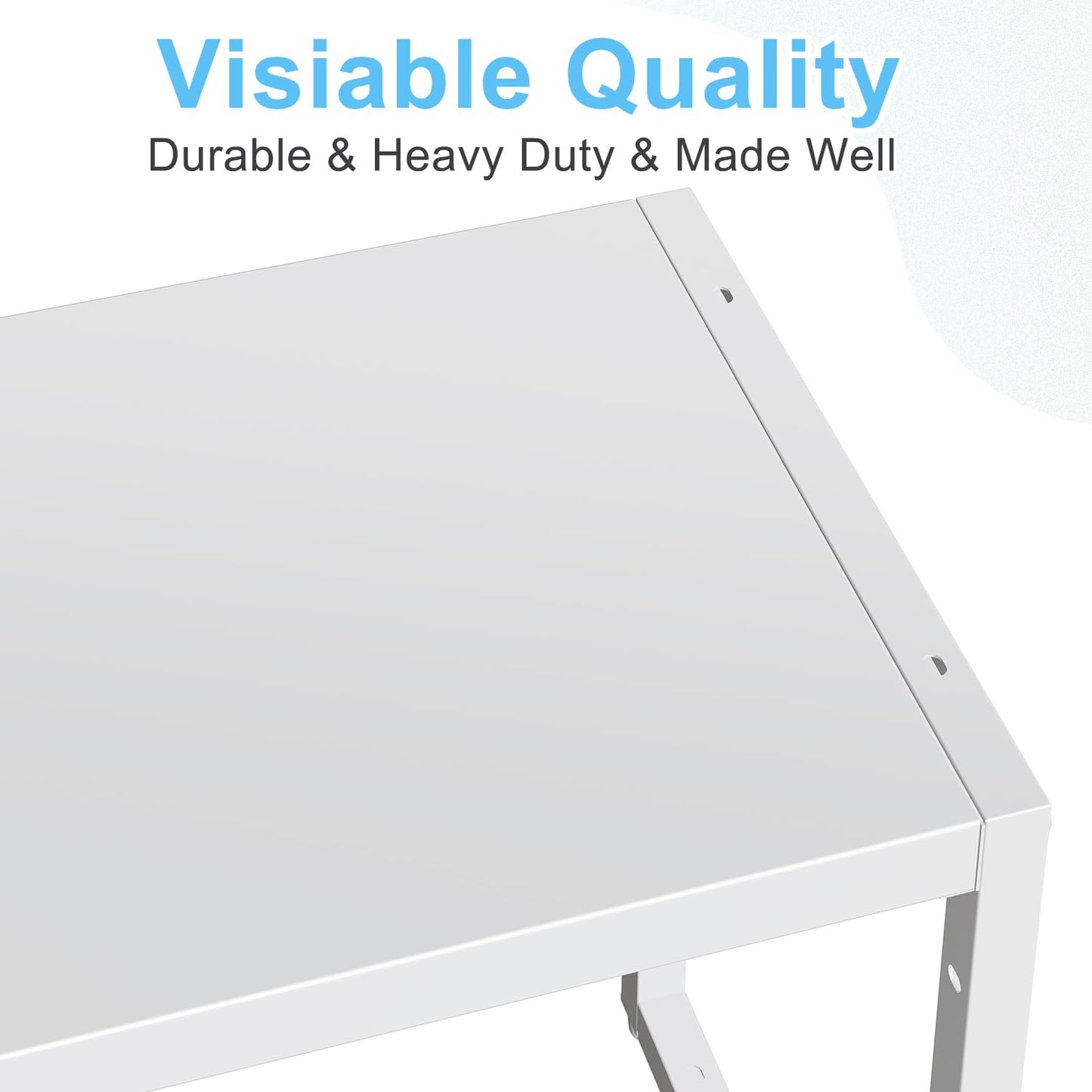 Expandable Kitchen Storage Shelves,110LBS Heavy Duty Metal Shelving Units and Storage For Small Appliance, Adjustable Stackble Storage Shelf Organizer For Kitchen Cabinet Pantry Warehouse Garage,White