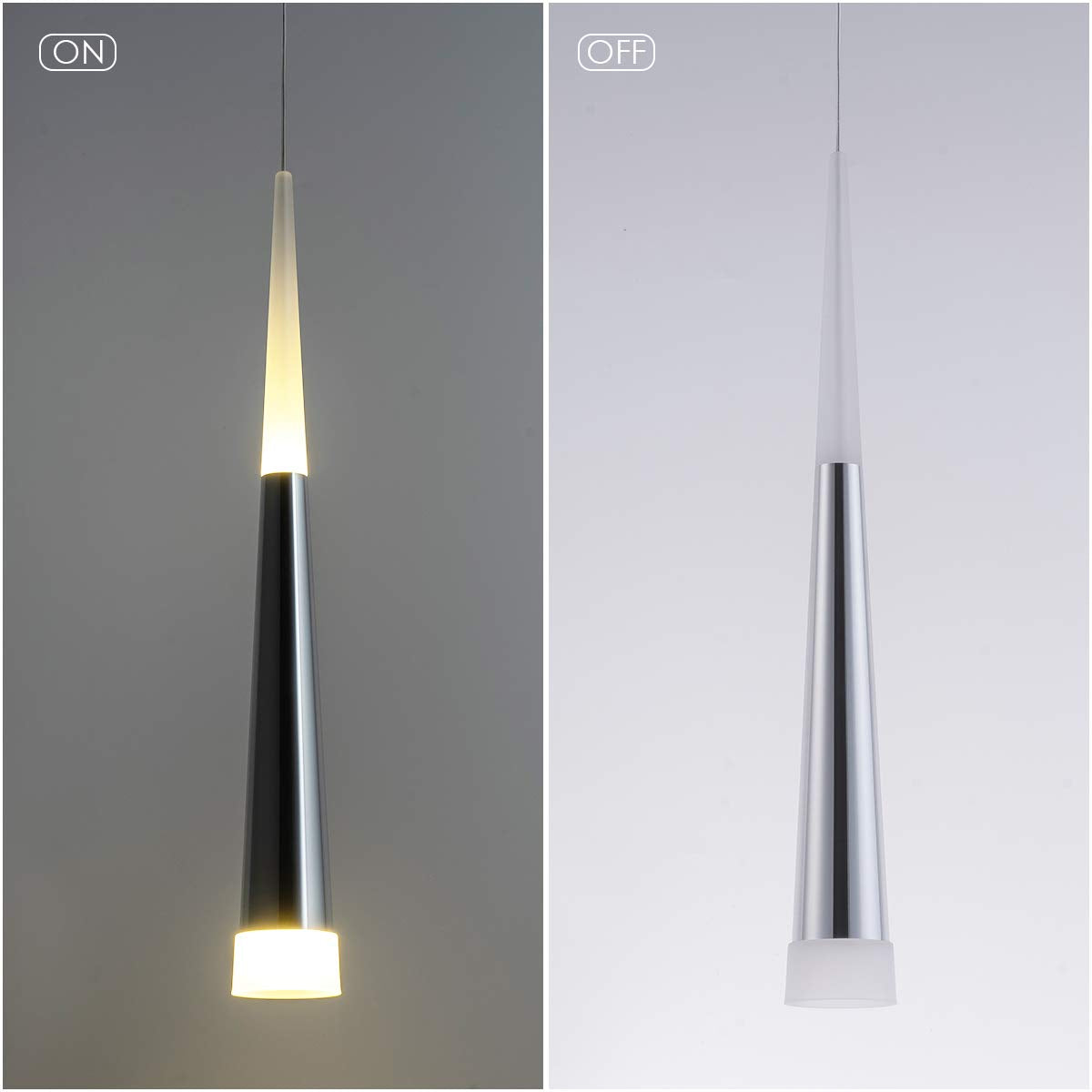 BEWAMF 3 Pack Modern Mini Island Pendant Light with Acrylic Shade LED Adjustable Cone Contemporary Pendant Lighting for Kitchen Island Dining Room Living Room Bar,Warm White 3000K