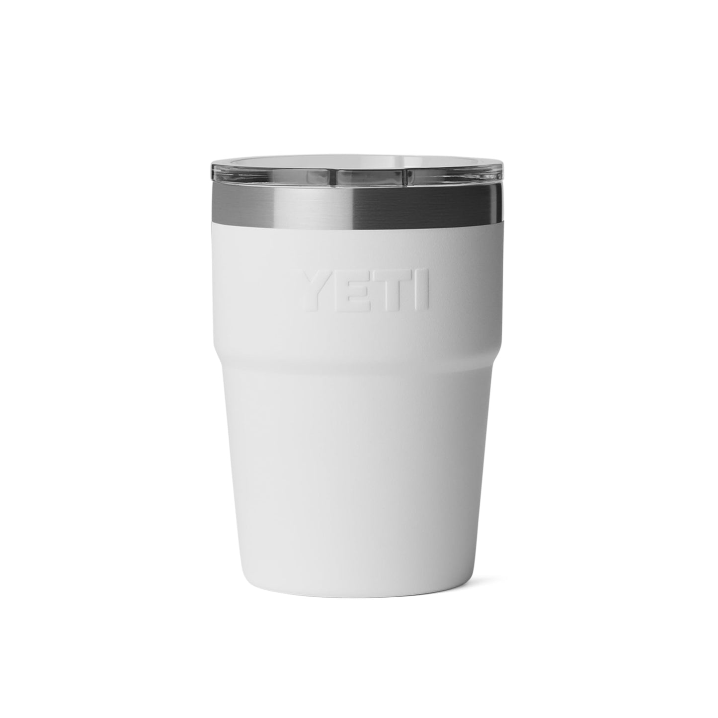 YETI Rambler 16 oz Stackable Tumbler, Vacuum Insulated, Stainless Steel with MagSlider Lid, White/Badge