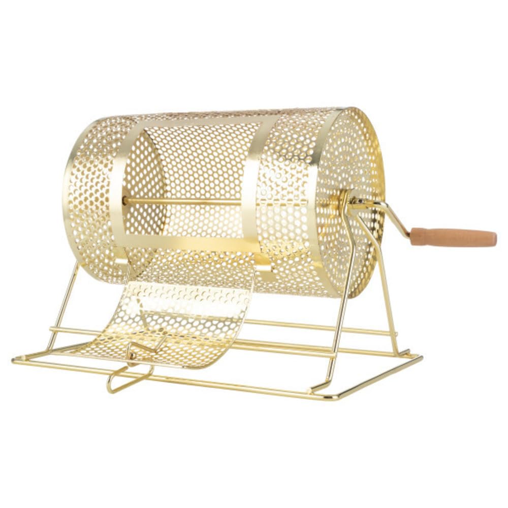Raffle Ticket Drum - Ticket Spinner Holds Up to 2500 Tickets or 80 Ping Pong Balls for Professional Raffles or Drawings by Trademark Poker (Gold)