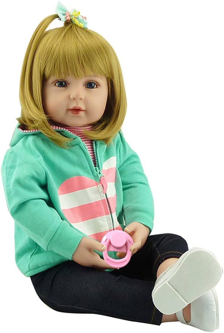 iCradle Lovely Reborn Baby Girl Doll 18 inch 45 cm Soft Silicone Realistic Looking Newborn Vinyl Dolls Handmade Toddler Toy for Ages 3+