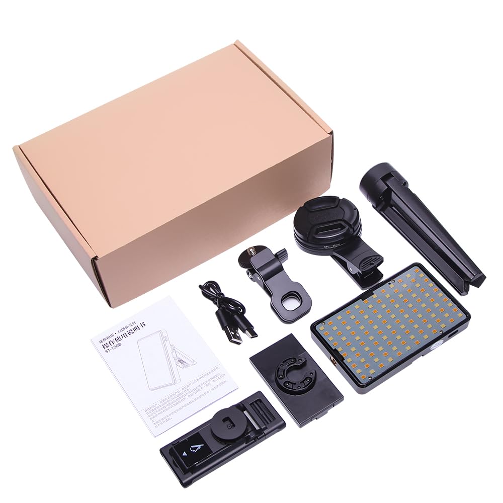 Tumalab Tattoo Equipment Supplies TikTok Remove Glare LED Tattoo Photography Video Lights Portable Mobile Phone Camera Polarized Fill Light with 120 LED Beads and CPL Filter Lens for Tattoo Artist