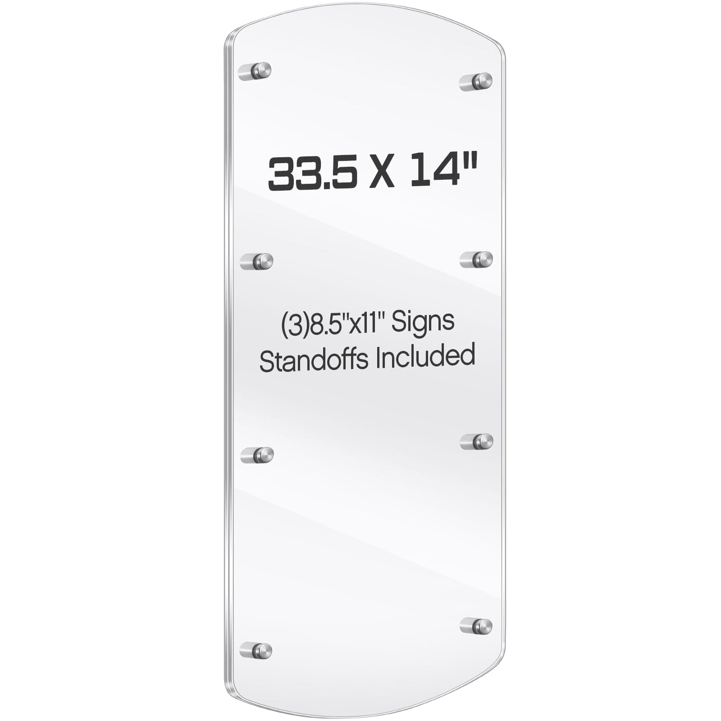 Thyle Large Acrylic Floating Frame 33.5 x 14 Inch Wall Sign Holder with Standoff Wall Mount Poster Frame 1/2/3 Signs Available