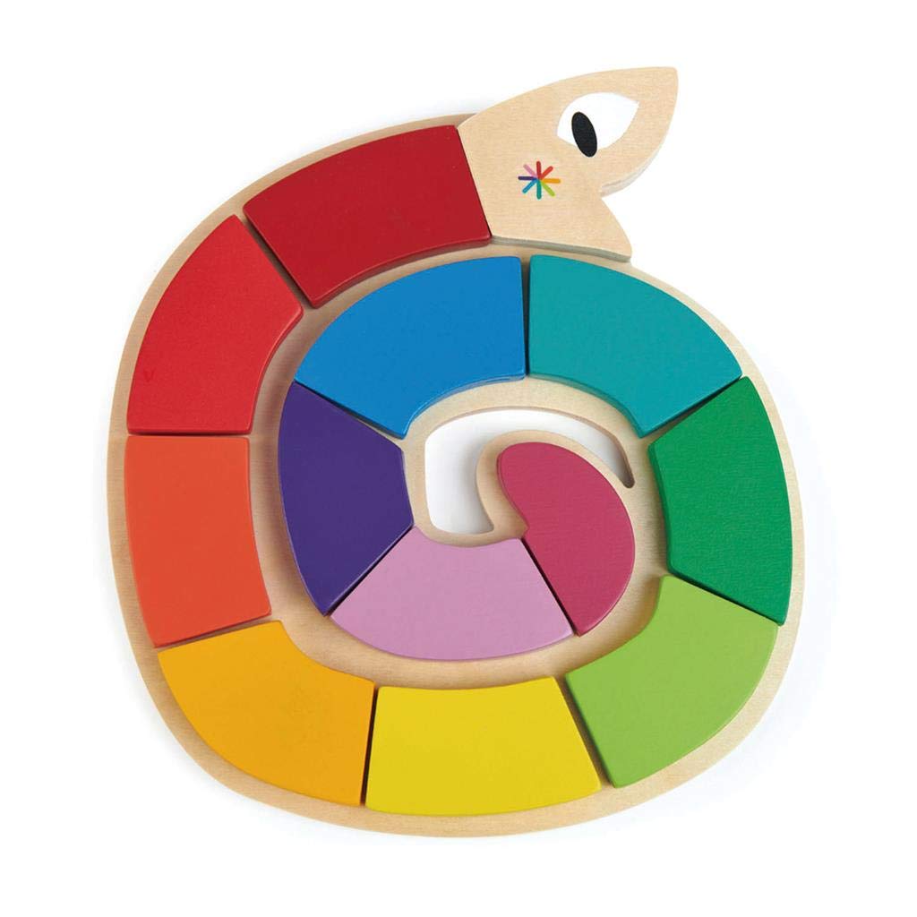 Tender Leaf Toys - Colour Me Happy - 13 Pieces Educational Colour Sorting Wooden Puzzle Toy with 3 Dimensional Shapes Underneath - Early Learning and Preschool Teaching Materials for Children 3+