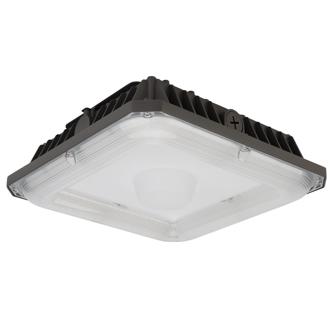 Kadision LED Canopy Light 100W (400 MH Equiv.), 10"x10" Square Gas Station Light with Selectable Wattage (100/80/60W) and CCT (5000/4000/3500K), 0-10V Dimmable IP65 Waterproof, UL Certified